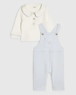 Baby Boys Blue Dungaree Set