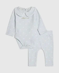 Baby Boys Blue Little Prince Outfit Set