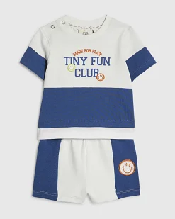 Baby Boys Blue Tiny Fun Club T-Shirt Set