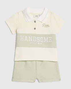Baby Boys Khaki Handsome Polo Shirt Set