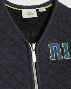 Baby Boys Navy Quilted Gilet Set