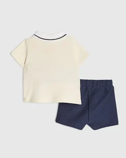 Baby Boys Navy Tiny Champ Polo Shirt Set
