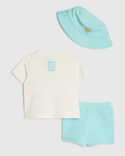 Baby Boys White Smile T-Shirt 3 Piece Set