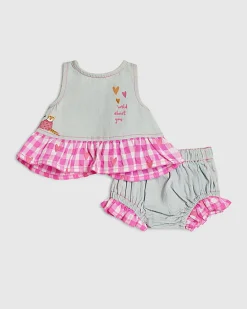 Baby Girl Blue Denim Hybrid Tiger Set