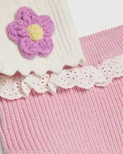Baby Girls Cream 3D Flower Shorts Set
