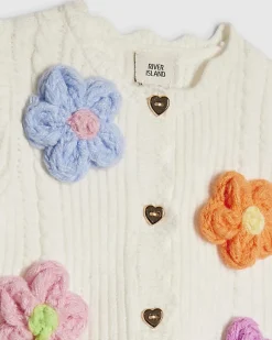 Baby Girls Cream 3D Flower Shorts Set