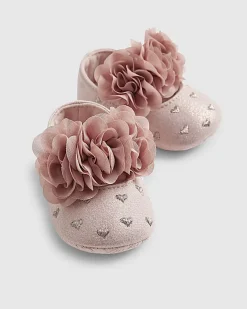 Baby Girls Pink Heart Ballet Pumps
