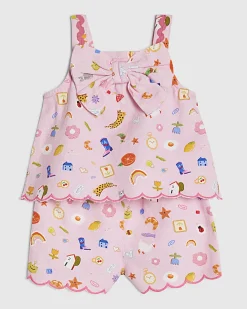 Baby Girls Pink Icon Bow Cami Set