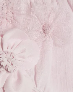 Baby Girls Pink Smock 3D Flower Top Set