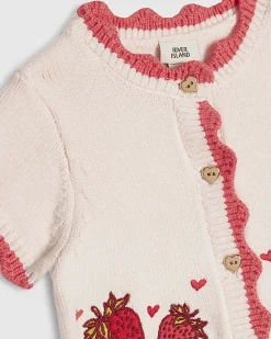 Baby Girls Pink Strawberry Cardigan Set