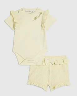 Baby Girls Yellow Little Lovely Bodysuit Set