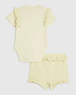 Baby Girls Yellow Little Lovely Bodysuit Set