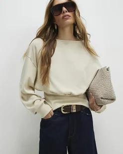 Beige Batwing Sweatshirt