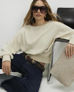 Beige Batwing Sweatshirt
