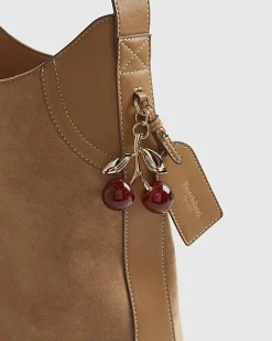 Beige Buckled Slouch Bag