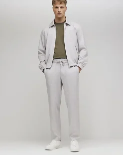 Beige Check Slim Elasticated Smart Joggers