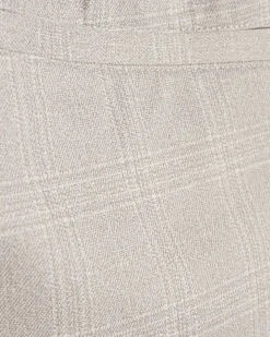 Beige Check Slim Elasticated Smart Joggers