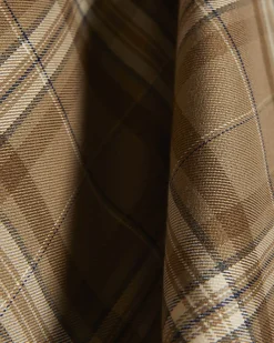 Beige Checked Cape Detail Mini Dress