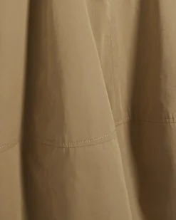 Beige Cotton Blend Cocoon Midi Dress