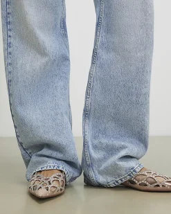 Beige Embellished Flat Shoes