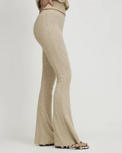 Beige Flared Trousers