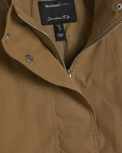 Beige Funnel Neck Bubble Hem Bomber Jacket