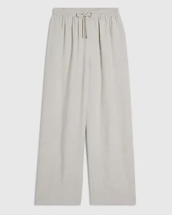 Beige Linen Blend Trousers