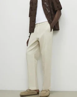 Beige Linen Blend Trousers
