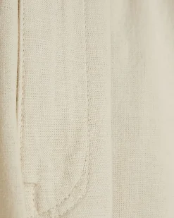 Beige Linen Blend Trousers