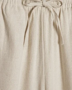 Beige Linen Blend Trousers