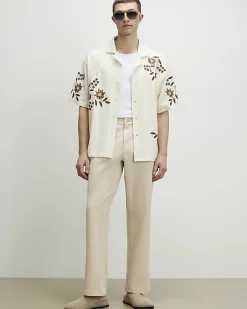 Beige Loose Fit Trousers