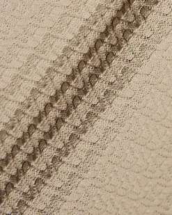 Beige Muscle Fit Zig Zag Texture T-shirt