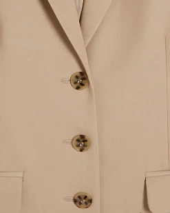 Beige Oversized Long Sleeve Blazer