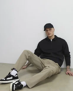 Beige Regular Fit Cargo Trousers