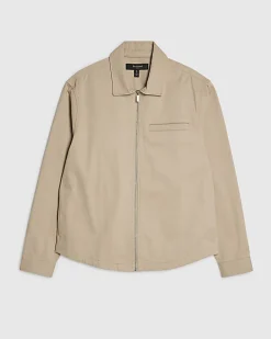 Beige Regular Fit Classic Overshirt