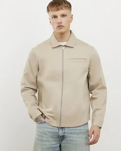 Beige Regular Fit Classic Overshirt