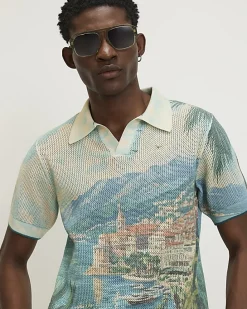 Beige Regular Fit Crochet Scenic Shirt