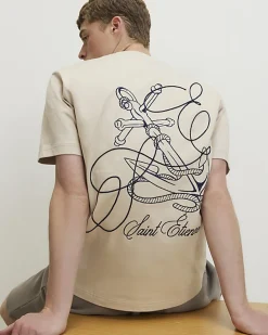 Beige Regular Fit Midweight Anchor T-Shirt