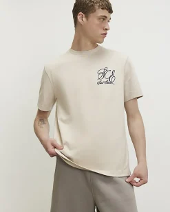 Beige Regular Fit Midweight Anchor T-Shirt
