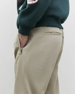 Beige Regular Fit Pleated Joggers