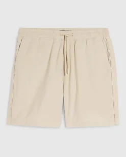 Beige Regular Fit Stretch Textured Shorts