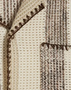 Beige Regular Fit Stripe Crochet Shirt