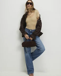 Beige Scoop Neck Bodysuit