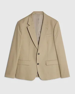 Beige Skinny Fit Textured Suit Jacket