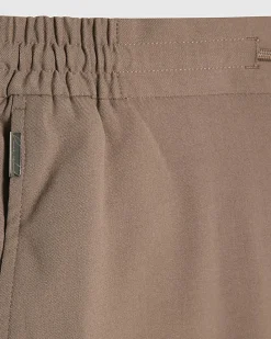 Beige Slim Fit Elasticated Smart Joggers