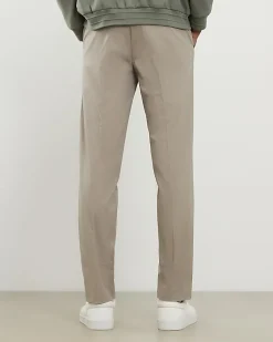 Beige Slim Fit Stretch Chino Trousers