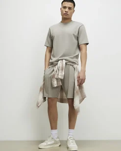 Beige Slim Fit T-shirt and Shorts Set