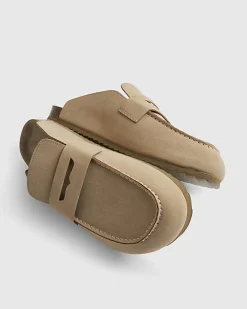 Beige Slip On Mule Sandals