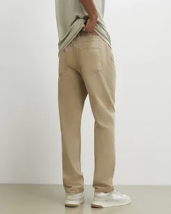 Beige Straight Leg Jeans
