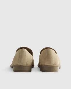 Beige Suede Tassel Loafers